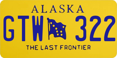 AK license plate GTW322