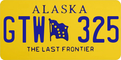 AK license plate GTW325