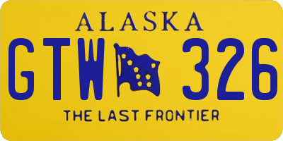 AK license plate GTW326