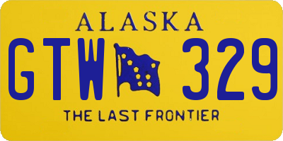 AK license plate GTW329