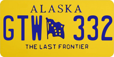 AK license plate GTW332