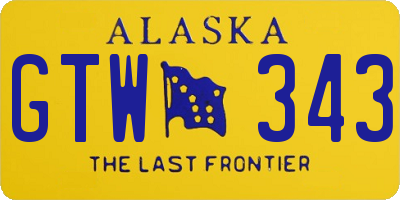 AK license plate GTW343