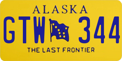 AK license plate GTW344