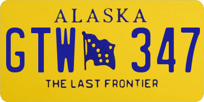 AK license plate GTW347