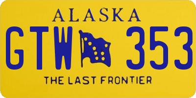 AK license plate GTW353