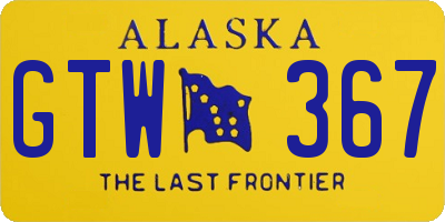 AK license plate GTW367