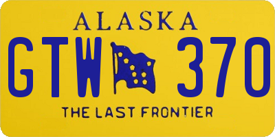 AK license plate GTW370