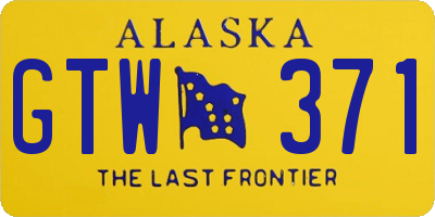 AK license plate GTW371