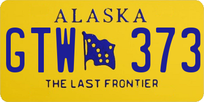 AK license plate GTW373