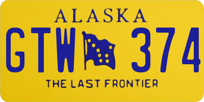 AK license plate GTW374