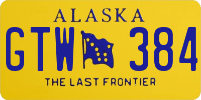 AK license plate GTW384