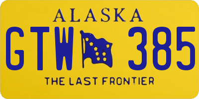 AK license plate GTW385