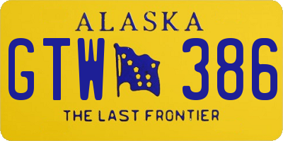 AK license plate GTW386