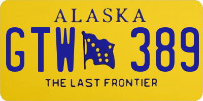 AK license plate GTW389