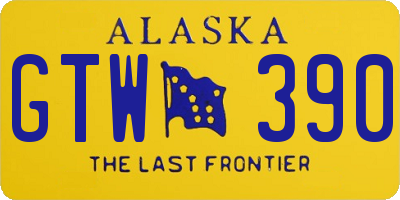 AK license plate GTW390