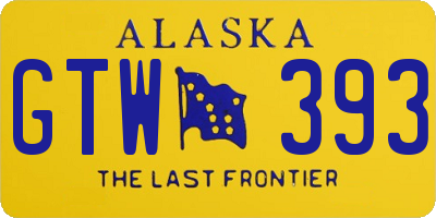 AK license plate GTW393