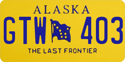 AK license plate GTW403