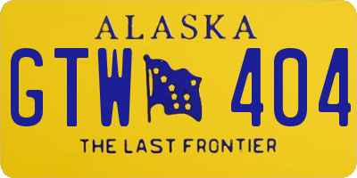 AK license plate GTW404