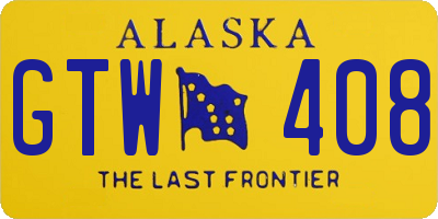 AK license plate GTW408