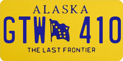 AK license plate GTW410