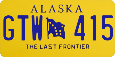 AK license plate GTW415