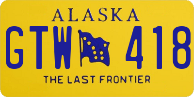 AK license plate GTW418