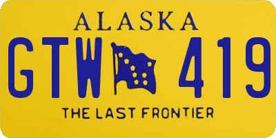 AK license plate GTW419