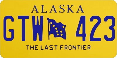 AK license plate GTW423