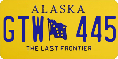 AK license plate GTW445