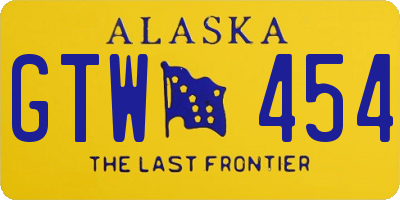 AK license plate GTW454