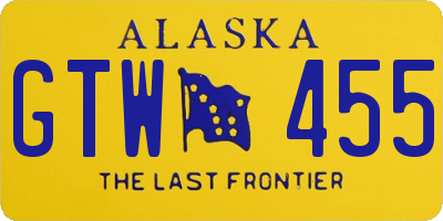 AK license plate GTW455