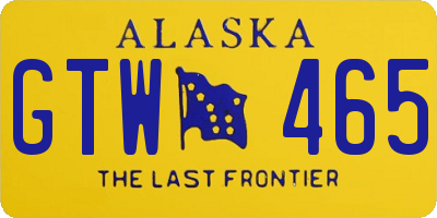 AK license plate GTW465