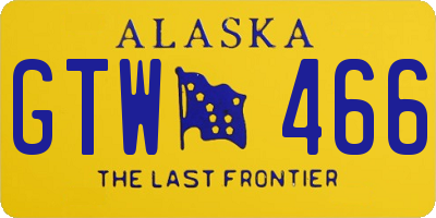 AK license plate GTW466