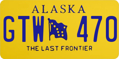 AK license plate GTW470