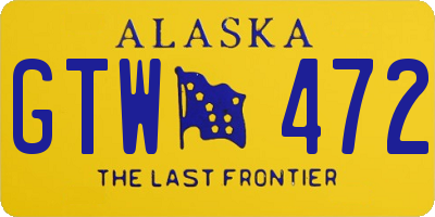 AK license plate GTW472