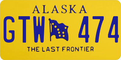 AK license plate GTW474