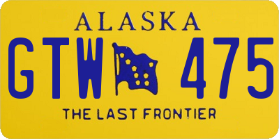 AK license plate GTW475