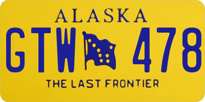 AK license plate GTW478