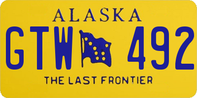 AK license plate GTW492