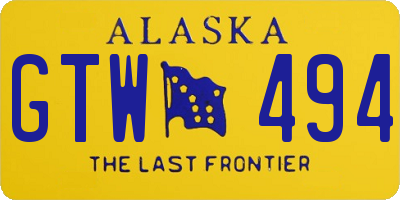 AK license plate GTW494