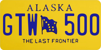 AK license plate GTW500