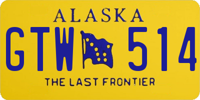 AK license plate GTW514