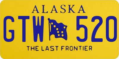 AK license plate GTW520