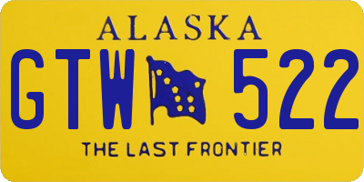 AK license plate GTW522