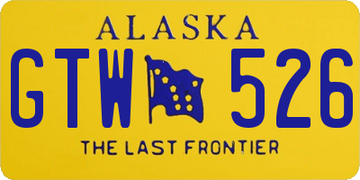 AK license plate GTW526