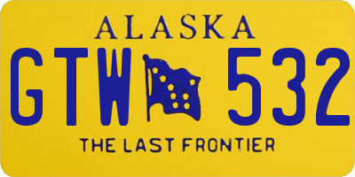 AK license plate GTW532