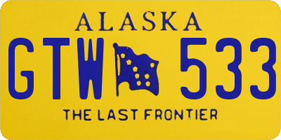 AK license plate GTW533