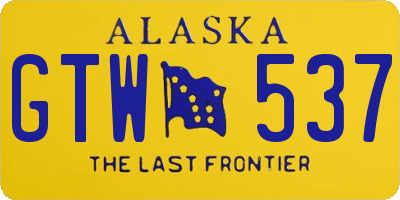 AK license plate GTW537