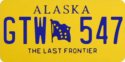 AK license plate GTW547