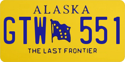 AK license plate GTW551